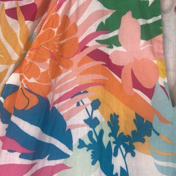 Boston Proper Abstract Forest Tiered Shift Dress Size M Resort Tropical Vacation - Picture 5 of 10